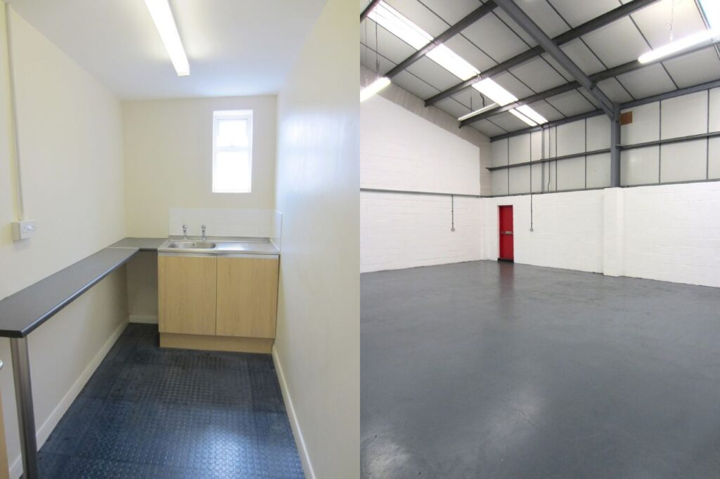 Office space and workshop in unit to let