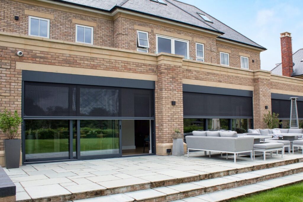 Large house with patio and external solar screens